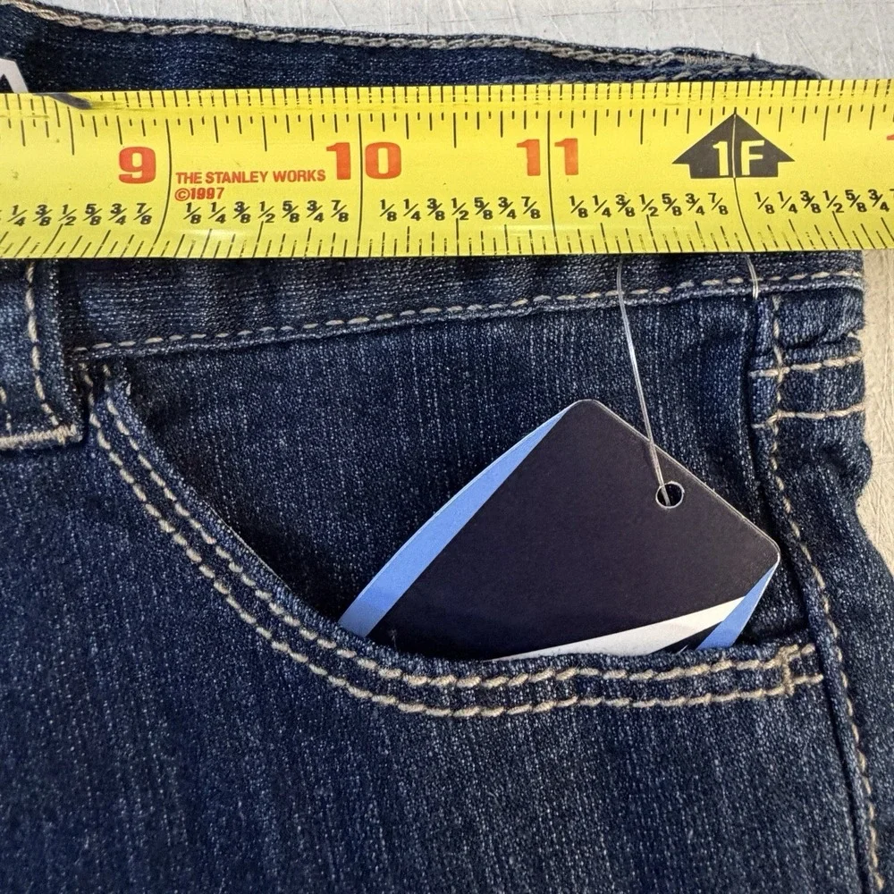 Nautica Girls Denim Shorts Size 10 Dark Indigo Cuffed Stretch Coastal Prep NWT